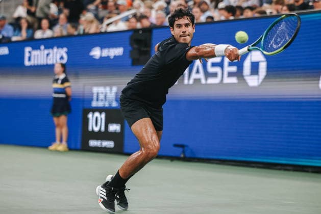 US Open tennis tournament - Day 3 Adolfo Daniel Vallejo of Panama in action against Gael Monfils of France during their Men™s Singles first round match at the US Open Tennis Championships at the USTA Billie Jean King National Tennis Center in Flushing Meadows, New York, USA, 01 September 2026. FLUSHING MEADOWS NEW YORK United States  Copyright: xOlgaxFedorovax
