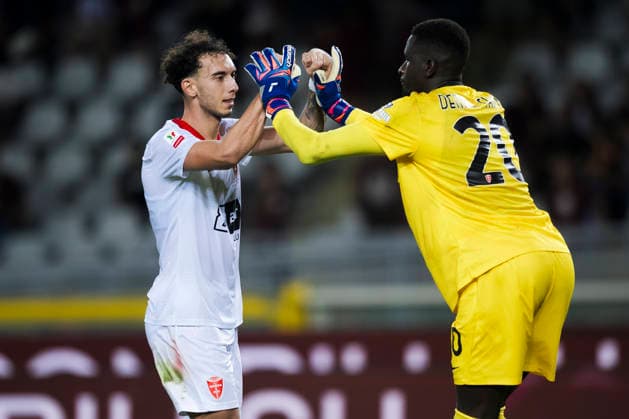Torino FC v AC Monza - Coppa Italia Lorenzo Lucchesi of AC Monza and Demba Thiam of AC Monza celebrate the victory at the end ofd the Coppa Italia football match between Torino FC and AC Monza. Turin Italy Copyright: xNicolòxCampox