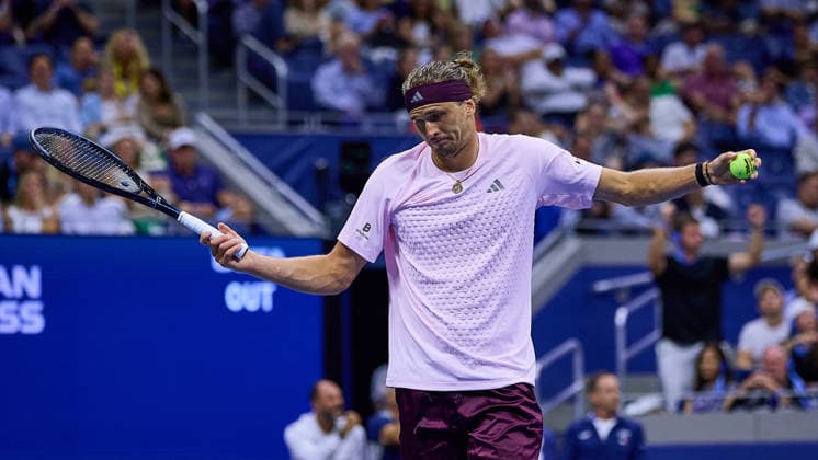 September 1, 2026, New York, New York, United States of America: Alexander Zverev of Germany reacts on court during the 2026 US Open - Tennis Championships Tennis 2026: US Open - Tennis Championships: 1st RD: ZVEREV Vs SONEGO  - ZUMAs343 20260901_zsp_s343_137 Copyright: xMathiasxSchulzx