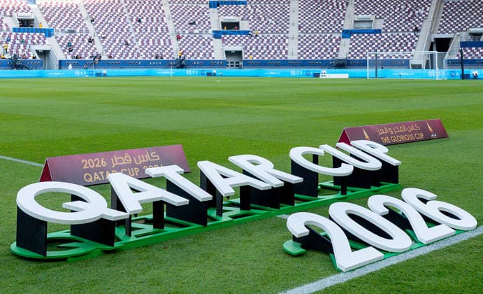 QATAR CUP 2026 SEMI-FINAL MATCH AL-SADD SC AND AL-GHARAFA SC A general view of the stadium ahead of the Qatar Cup 2026 semi-final match between Al-Sadd SC and Al-Gharafa SC at Khalifa International Stadium in Doha, Qatar, on September 1, 2026. DOHA Qatar Copyright: xNOUSHADx