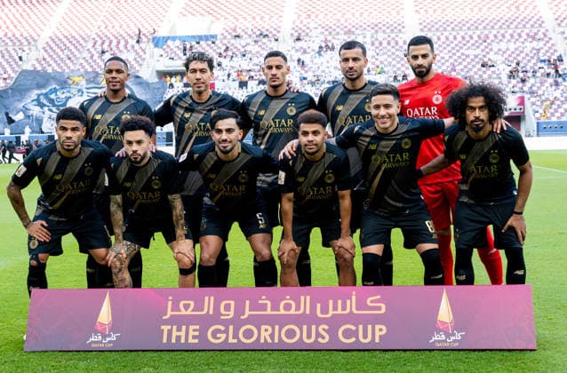 QATAR CUP 2026 SEMI-FINAL MATCH AL-SADD SC AND AL-GHARAFA SC Starting players of Al-Sadd SC pose for a group photo prior to the Qatar Cup 2026 semi-final match between Al-Sadd SC and Al-Gharafa SC at Khalifa International Stadium in Doha, Qatar, on September 1, 2026. DOHA Qatar Copyright: xNOUSHADx