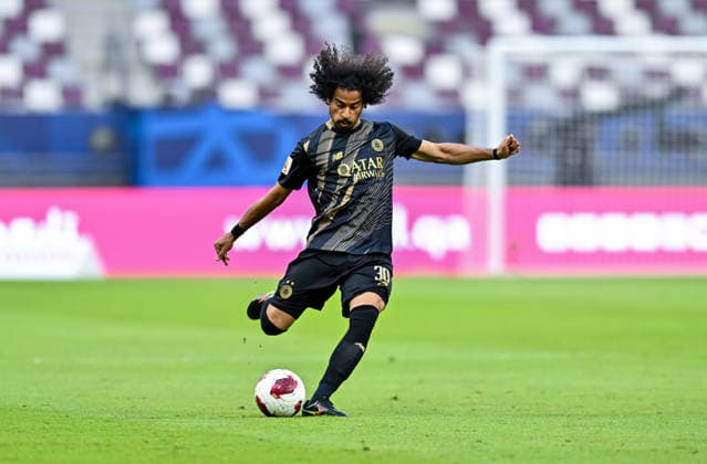 QATAR CUP 2026 SEMI-FINAL MATCH AL-SADD SC AND AL-GHARAFA SC Akram Hassan Afif of Al Sadd SC compete during the Qatar Cup 2026 semi-final match between Al-Sadd SC and Al-Gharafa SC at Khalifa International Stadium in Doha, Qatar, on September 1, 2026. DOHA Qatar Copyright: xNOUSHADx
