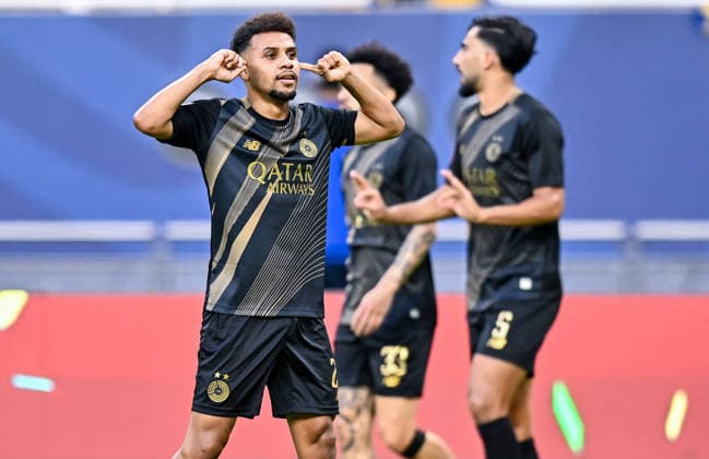 QATAR CUP 2026 SEMI-FINAL MATCH AL-SADD SC AND AL-GHARAFA SC Hashim Ali Ali of Al-Sadd SC celebrates after scoring a goal during the Qatar Cup 2026 semi-final match between Al-Sadd SC and Al-Gharafa SC at Khalifa International Stadium in Doha, Qatar, on September 1, 2026. DOHA Qatar Copyright: xNOUSHADx