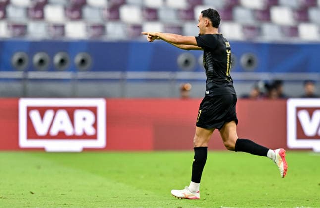QATAR CUP 2026 SEMI-FINAL MATCH AL-SADD SC AND AL-GHARAFA SC Mohamed Naceur Manai of Al-Sadd SC celebrates after scoring a goal during the Qatar Cup 2026 semi-final match between Al-Sadd SC and Al-Gharafa SC at Khalifa International Stadium in Doha, Qatar, on September 1, 2026. DOHA Qatar Copyright: xNOUSHADx