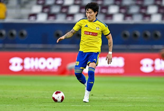 QATAR CUP 2026 SEMI-FINAL MATCH AL-SADD SC AND AL-GHARAFA SC Hyunsoo Jang of Al-Gharafa SC compete during the Qatar Cup 2026 semi-final match between Al-Sadd SC and Al-Gharafa SC at Khalifa International Stadium in Doha, Qatar, on September 1, 2026. DOHA Qatar Copyright: xNOUSHADx