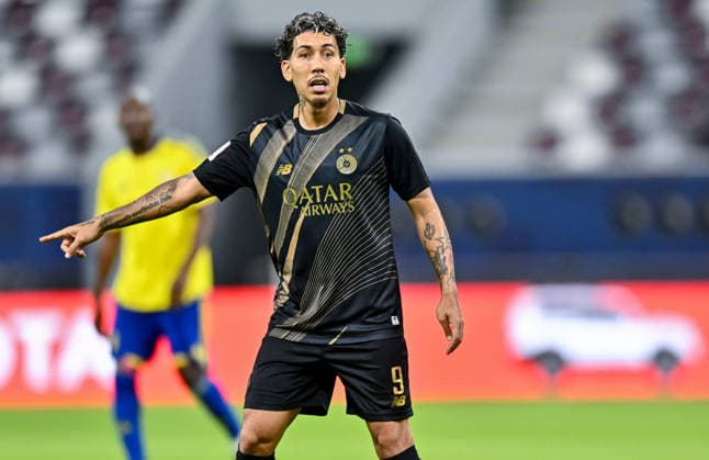 QATAR CUP 2026 SEMI-FINAL MATCH AL-SADD SC AND AL-GHARAFA SC Roberto Firmino of Al Sadd SC reacts during the Qatar Cup 2026 semi-final match between Al-Sadd SC and Al-Gharafa SC at Khalifa International Stadium in Doha, Qatar, on September 1, 2026. DOHA Qatar Copyright: xNOUSHADx