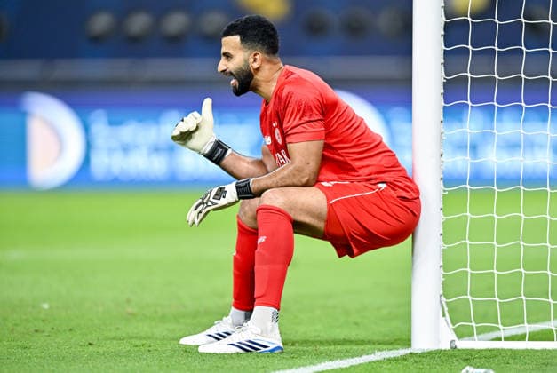 QATAR CUP 2026 SEMI-FINAL MATCH AL-SADD SC AND AL-GHARAFA SC Saad Abdulla Alsheeb of Al Sadd SC reacts during the Qatar Cup 2026 semi-final match between Al-Sadd SC and Al-Gharafa SC at Khalifa International Stadium in Doha, Qatar, on September 1, 2026. DOHA Qatar Copyright: xNOUSHADx
