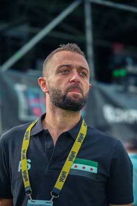 Essen, Germany, Europe SOCCA World Cup 2026, 6-on-6 small-field soccer, group stage match between Syria and Ireland; portrait photo, portrait, individual shot, portrait of ABDULRAHMAN SAKET, Syria’s head coach Copyright: xAymanxAlahmedx