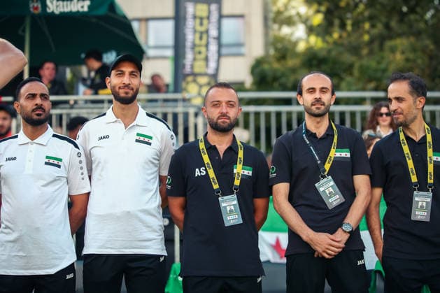 Essen, Germany, Europe—2026 SOCCA World Cup, 6-on-6 small-field soccer, group stage match between Syria and Ireland—highlights, tackles, players, and emotions during the game as part of the international SOCCA World Cup in Essen Copyright: xAymanxAlahmedx
