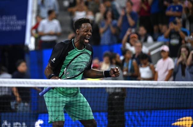 (260902) -- NEW YORK, Sept. 2, 2026 -- Gael Monfils of France celebrates victory after the men s singles first round match against Adolfo Daniel Vallejo of Paraguay at the 2026 US Open tennis championships in New York, the United States, Sept. 1, 2026. ) (SP)U.S.-NEW YORK-TENNIS-US OPEN-MEN S SINGLES LixRui 