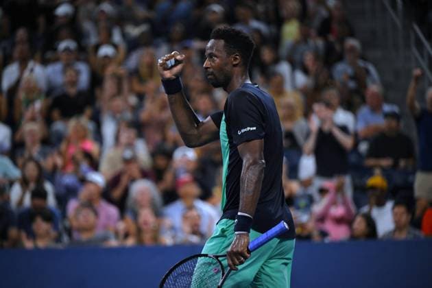 (260902) -- NEW YORK, Sept. 2, 2026 -- Gael Monfils of France celebrates scoring during the men s singles first round match against Adolfo Daniel Vallejo of Paraguay at the 2026 US Open tennis championships in New York, the United States, Sept. 1, 2026. ) (SP)U.S.-NEW YORK-TENNIS-US OPEN-MEN S SINGLES LixRui 