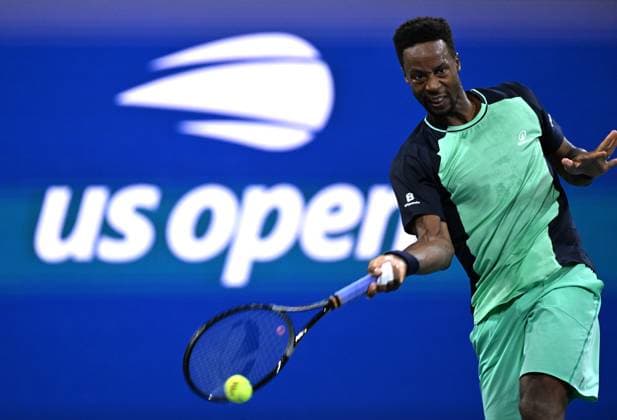 (260902) -- NEW YORK, Sept. 2, 2026 -- Gael Monfils of France hits a return during the men s singles first round match against Adolfo Daniel Vallejo of Paraguay at the 2026 US Open tennis championships in New York, the United States, Sept. 1, 2026. ) (SP)U.S.-NEW YORK-TENNIS-US OPEN-MEN S SINGLES LixRui 