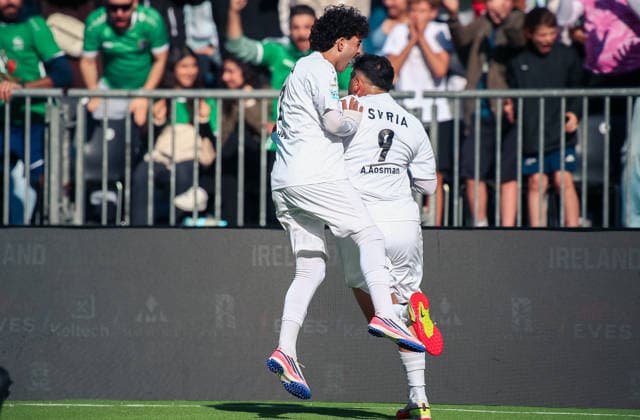 Essen, Germany, Europe SOCCA World Cup 2026, 6-on-6 small-field soccer, group stage match between Syria and Ireland—goal and goal celebration by Aias Aosman Copyright: xAymanxAlahmedx