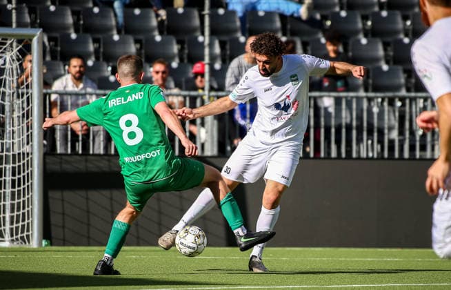 Essen, Germany, Europe SOCCA World Cup 2026, 6-on-6 small-field soccer, group stage match between Syria and Ireland: highlights, tackles, players, and the excitement during the game as part of the international SOCCA World Cup in Essen Copyright: xAymanxAlahmedx