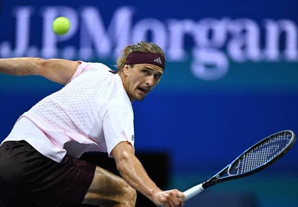 (260902) -- NEW, Sept. 2, 2026 -- Alexander Zverev of Germany hits a return during the men s singles first round match between Alexander Zverev of Germany and Lorenzo Sonego of Italy at the 2026 US Open tennis championships in New York, the United States, Sept. 2, 2026. ) (SP)U.S.-NEW YORK-TENNIS-US OPEN-MEN S SINGLES LixRui 