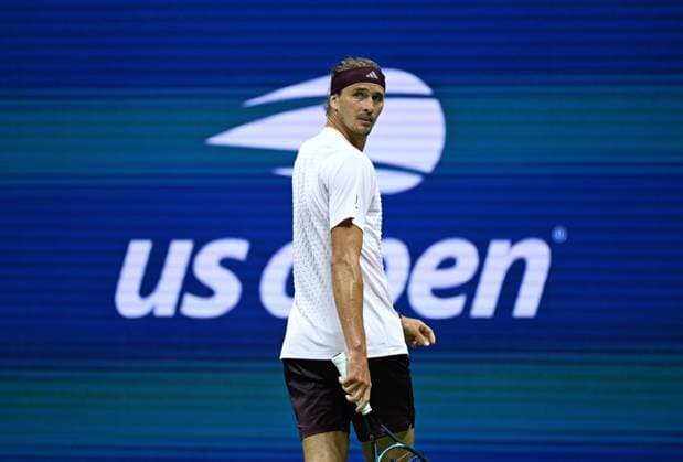 (260902) -- NEW, Sept. 2, 2026 -- Alexander Zverev of Germany reacts during the men s singles first round match between Alexander Zverev of Germany and Lorenzo Sonego of Italy at the 2026 US Open tennis championships in New York, the United States, Sept. 2, 2026. ) (SP)U.S.-NEW YORK-TENNIS-US OPEN-MEN S SINGLES LixRui 