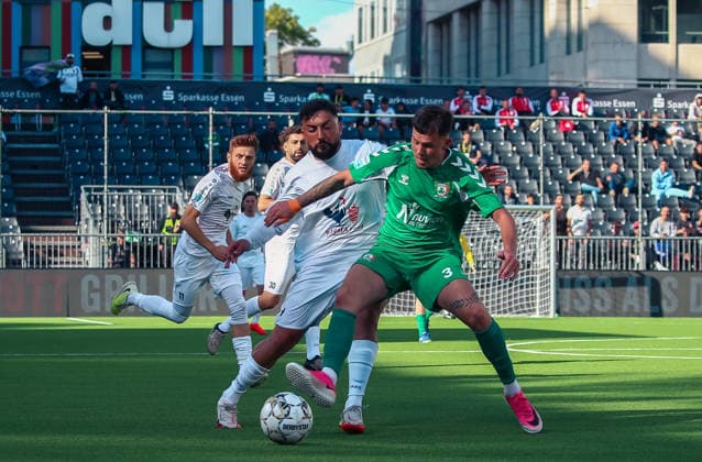 Essen, Germany, Europe — 2026 SOCCA World Cup, 6-on-6 small-field soccer, group stage match between Syria and Ireland: highlights, tackles, players, and the excitement during the game as part of the international SOCCA World Cup in Essen Copyright: xAymanxAlahmedx