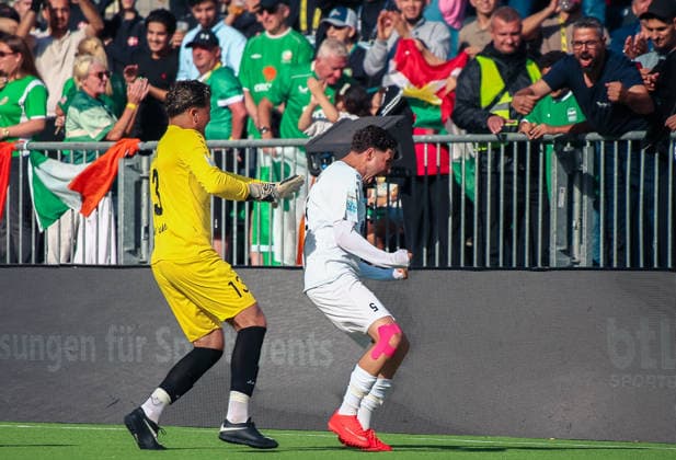 Essen, Germany, Europe SOCCA World Cup 2026, 6-on-6 small-field soccer, group stage match between Syria and Ireland: Goal and goal celebration by Mohannad Hamwi Copyright: xAymanxAlahmedx