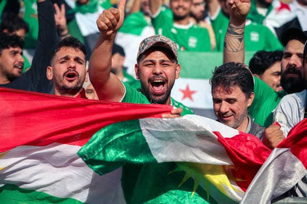 Essen, Germany, Europe SOCCA World Cup 2026, 6-on-6 small-field soccer, group stage match between Syria and Ireland; spectators, fans, stands, choreography, fan choreography, Copyright: xAymanxAlahmedx