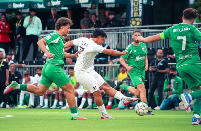 Essen, Germany, Europe SOCCA World Cup 2026, 6-on-6 small-field soccer, group stage match between Syria and Ireland: highlights, tackles, players, and emotions during the game as part of the international SOCCA World Cup in Essen Copyright: xAymanxAlahmedx