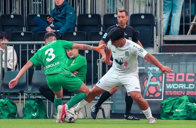 Essen, Germany, Europe SOCCA World Cup 2026, 6-on-6 small-field soccer, group stage match between Syria and Ireland: highlights, tackles, players, and emotions during the game as part of the international SOCCA World Cup in Essen Copyright: xAymanxAlahmedx
