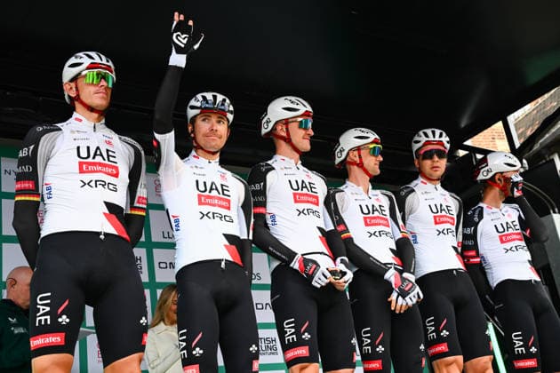 2026 Lloyds Tour of Britain Men Picture by Simon Wilkinson SWpix.com - 02 09 2026 - Cycling - UCI ProSeries - 2026 Lloyds Tour of Britain Men - Stage 1: Lincoln to Lincoln (182.5km) - Mikkel Norsgaard Bjerg, Benoit Cosnefroy, Felix Grossschartner, Nils Politt, Florian Vermeersch, Tim Wellens (UAE Team Emirates XRG) Copyright: x xSWpix.comx(t axPhotographyxHubxLtd)xSimonxWilkinson SWpix.comx SWP-3030-21745