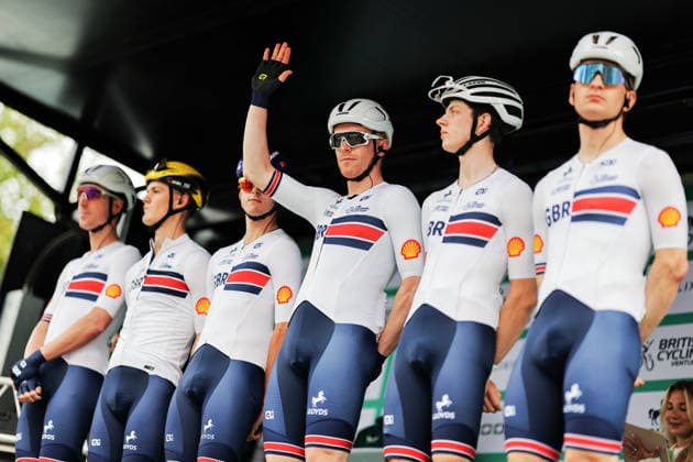 2026 Lloyds Tour of Britain Men Picture by Alex Whitehead SWpix.com - 02 09 2026 - Cycling - UCI ProSeries - 2026 Lloyds Tour of Britain Men - Stage 1: Lincoln to Lincoln (182.5km) - Micheal Ben Wiggins, Elliot Rowe, William Smith, Jacob Bush, Matthew Bostock, Oliver Wood (Great Britain national team, Nationalteam Copyright: x xSWpix.comx(t axPhotographyxHubxLtd)xAlexxWhitehead SWpix.comx SWP-3030-21759