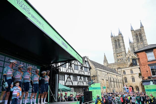 2026 Lloyds Tour of Britain Men Picture by Zac Williams SWpix.com - 02 09 2026 - Cycling - UCI ProSeries - 2026 Lloyds Tour of Britain Men - Stage 1: Lincoln to Lincoln (182.5km) - Lewis Askey, Ryan William Mullen, Alessandro Pinarello, Dion Allan Smith, Thomas Jake Stewart, Ethan Kane Vernon (NSN Cycling Team) Cycling Copyright: x xSWpix.comx(t axPhotographyxHubxLtd)xZacxWilliams SWpix.comx SWP-3030-21766