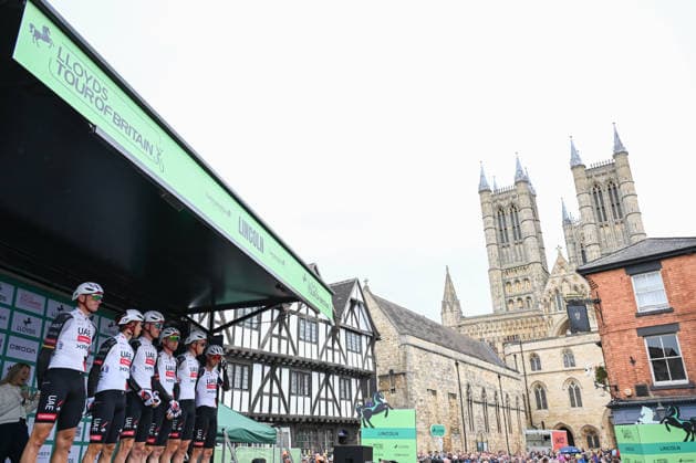 2026 Lloyds Tour of Britain Men Picture by Zac Williams SWpix.com - 02 09 2026 - Cycling - UCI ProSeries - 2026 Lloyds Tour of Britain Men - Stage 1: Lincoln to Lincoln (182.5km) - Mikkel Norsgaard Bjerg, Benoit Cosnefroy, Felix Grossschartner, Nils Politt, Florian Vermeersch, Tim Wellens (UAE Team Emirates XRG) Cycling Copyright: x xSWpix.comx(t axPhotographyxHubxLtd)xZacxWilliams SWpix.comx SWP-3030-21768