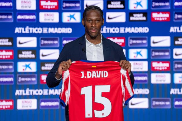 Football, Spain: Atlético Madrid present new signing Jonathan David