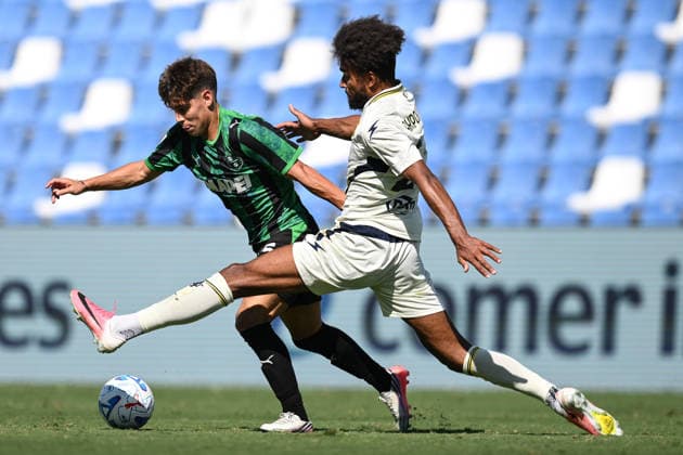 Ec Reggio Emilia 02 09 2026 - Coppa Italia Sassuolo-Frosinone foto Emanuele Comincini Image nella foto: Benjamin Dominguez-Kevin Akpoguma 