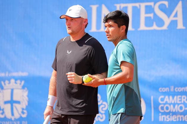 IPA88030937 - Matias Soto (CHI) and Finn Bass (GBR) during the Como Lake Challenger, an international tennis tournament in Como, Italy, on September 2, 2026  Copyright: xRobertaxCorradin IPAxSportx xx 88030937
