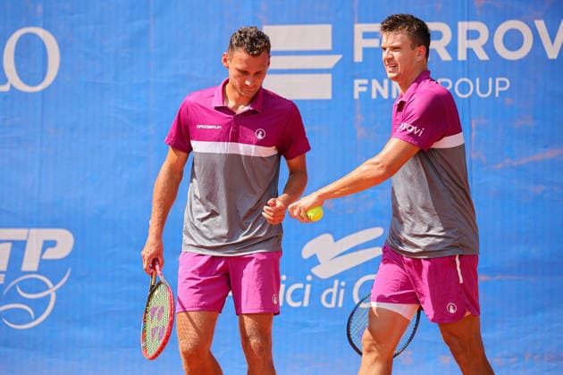 IPA88030945 - Karol Drzewiecki (POL) and Piotr Matuszewski (POL) during the Como Lake Challenger, an international tennis tournament in Como, Italy, on September 2, 2026  Copyright: xRobertaxCorradin IPAxSportx xx 88030945