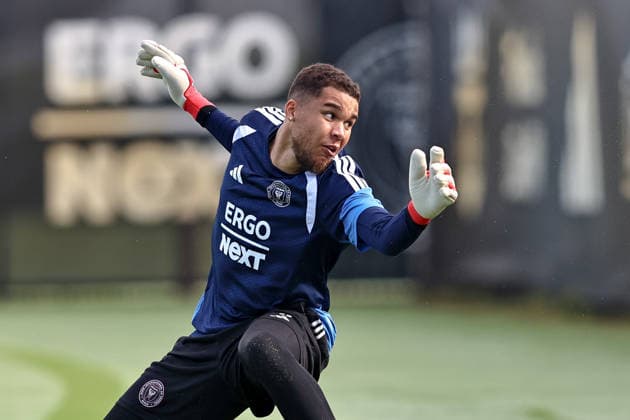 FORT LAUDERDALE, FL - SEPTEMBER 2: Dayne St. Clair (97) of Inter Miami CF is seen during an Inter Miami Training Session at Florida Blue Training Center on September 2, 2026 in Fort Lauderdale, Florida. (Photo by Chris Arjoon Icon Sportswire) SOCCER: SEP 2 Inter Miami CF Training EDITORIAL USE ONLY Icon2609020000026