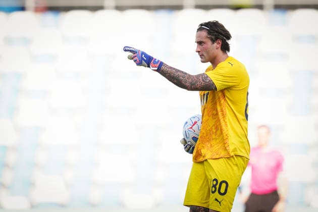 SassuoloÕs Stefano Turati celebrates after saving a penalty from FrosinoneÕs Wisdom Amey during the Round of 16 of Frecciarossa Italian Cup 2026 2027 match between Sassuolo and Frosinone at Mapei Stadium Cittˆ del Tricolore - Soccer - Reggio Emilia, Italy - Wednesday September 2, 2026  Copyright: xMassimoxPaolone LaPressex