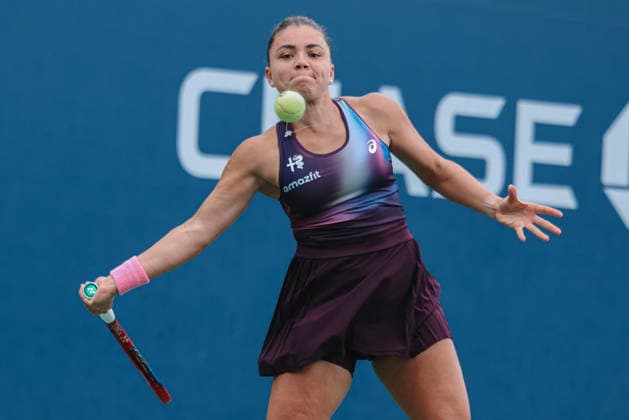 US Open tennis tournament - Day 4 Jasmine Paolini of Italy in action against Lucrezia Stefanini or Italy during the Women s Singles second round match of the US Open Tennis Championships, in Flushing Meadows, New York, USA, 02 September 2026. FLUSHING MEADOWS NEW YORK United States  Copyright: xOLGAxFEDOROVAx