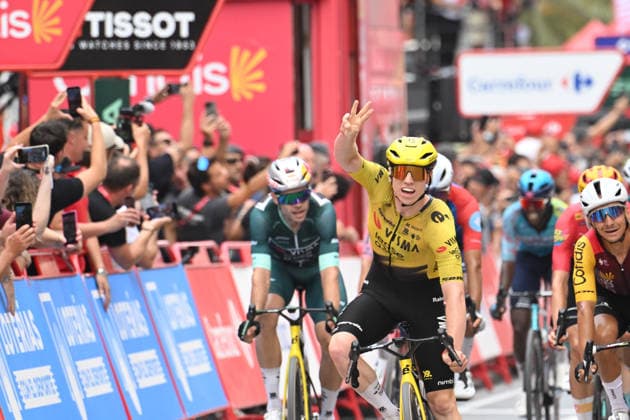 02-09-2026 Vuelta A Espana; Tappa 11 Cartagena - Lorca; 2026, Visma - Lease A Bike; Brennan, James Matthew; Van Aert, Wout; Lorca; 