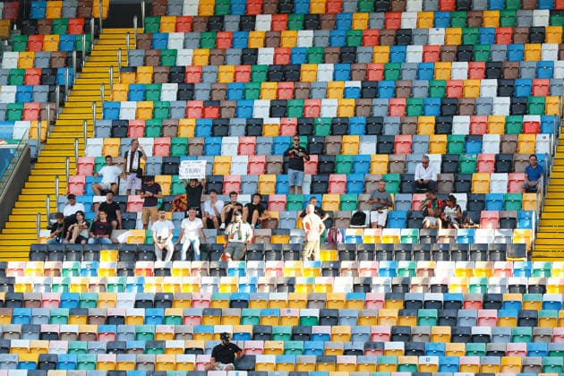 Fans during the Coppa Italia soccer match between Udinese and Venezia at the Friuli Stadium in Udine, north east Italy - September 02, 2026. - Soccer  Copyright: xAndreaxBressanutti LaPressex