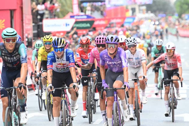 02-09-2026 Vuelta A Espana; Tappa 11 Cartagena - Lorca; 2026, Red Bull - Bora Hansgrohe; 2026, Jayco Aula; Roglic, Primoz; Bouwman, Koen; Lorca; 