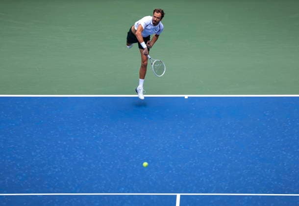 US Open tennis tournament - Day 4 Daniil Medvedev of Russia in action against Sebastian Gorzny of USA during the Men s Singles second round match of the US Open Tennis Championships in Flushing Meadows, New York, USA, 02 September 2026. FLUSHING MEADOWS NEW YORK United States  Copyright: xCRISTOBALxHERRERA-ULASHKEVICHx