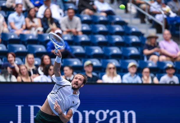 US Open tennis tournament - Day 4 Daniil Medvedev of Russia in action against Sebastian Gorzny of USA during the Men s Singles second round match of the US Open Tennis Championships in Flushing Meadows, New York, USA, 02 September 2026. FLUSHING MEADOWS NEW YORK United States  Copyright: xCRISTOBALxHERRERA-ULASHKEVICHx