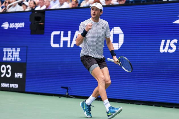 US Open tennis tournament - Day 4 Sebastian Gorzny of USA gestures as he plays against Daniil Medvedev of Russia during the Men s Singles second round match of the US Open Tennis Championships in Flushing Meadows, New York, USA, 02 September 2026. FLUSHING MEADOWS NEW YORK United States  Copyright: xCRISTOBALxHERRERA-ULASHKEVICHx