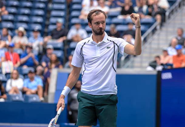 US Open tennis tournament - Day 4 Daniil Medvedev of Russia gestures as he plays against Sebastian Gorzny of USA during the Men s Singles second round match of the US Open Tennis Championships in Flushing Meadows, New York, USA, 02 September 2026. FLUSHING MEADOWS NEW YORK United States  Copyright: xCRISTOBALxHERRERA-ULASHKEVICHx