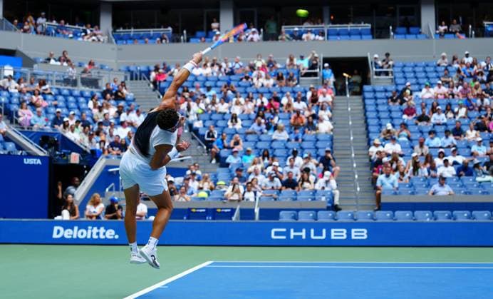 Empty seats as Ben Shelton plays his second round match against Hubert Hurkacz 2026 US Open, Day Four, USTA Billie Jean King National Tennis Center, New York, USA - 02 Sep 2026New York USTA Billie Jean King National T New York (NY) United States of America EDITORIAL USE ONLY No use with unauthorised audio, video, data, fixture lists, club league logos or live services. Online in-match use limited to 120 images, no video emulation. No use in betting, games or single club league player publications. Copyright: xJavierxGarcia Shutterstockx 17124553aq
