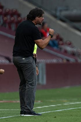 GENEVA, SWITZERLAND - SEPTEMBER 2 : Cristian Toro, Servette s headcoach, celebrates the first goal (1-0) during the UEFA Women s Champions League between Servette FC Chenois Féminin and AC Sparta Praha at Stade de Genève in Geneva, Switzerland. Copyright: xCarlaxBoticax xSPPx Sportspressphoto_SPR222194