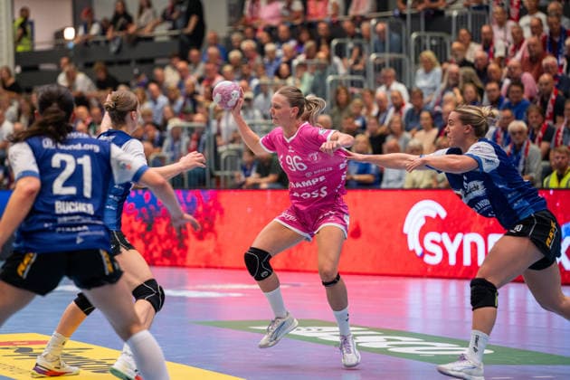 Charlotte Cholevova, TuS Metzingen, 96 in a one-on-one match: HSG Blomberg Lippe (GER) vs. TuS Metzingen (GER), Handball, Women s Handball Bundesliga 1, Matchday 2, 2026–2027 season, Blomberg, September 2, 2026, Blomberg Copyright: xEibner-Pressefotox EP_EER