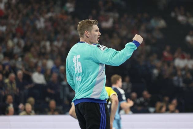 Handball I Men I 2026–2027 Season I Bundesliga I Matchday 2 I Handball Club Hamburg vs. TVB Stuttgart I September 2, 2026 Robin Haug 16, Handball Club Hamburg celebrates at the Hamburg Barclaycard Arena, Hamburg, Germany Copyright: xLobeca RalfxHomburgx