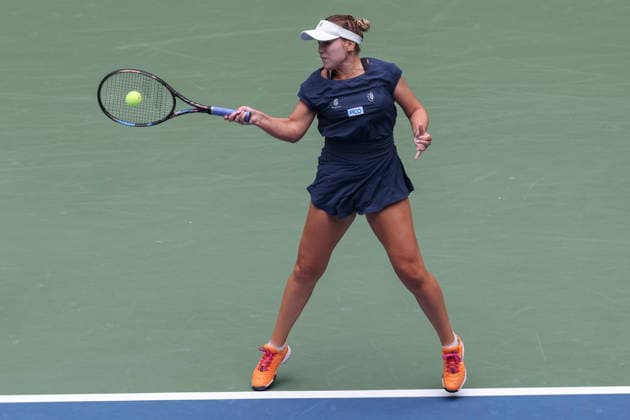 US Open tennis tournament - Day 4 Sofia Kenin of the US in action against Jessica Pegula of the US during the Women™s Singles second round match of the US Open Tennis Championships in Flushing Meadows, New York, USA, 02 September 2026. FLUSHING MEADOWS NEW YORK United States  Copyright: xBRIANxHIRSCHFELDx