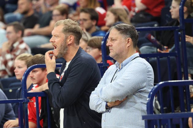 Handball Opel Handball Bundesliga 2026–2027: Handball Sport Verein Hamburg vs. TVB Stuttgart; Johannes Bitter, Sports Director, Hamburg; Philipp J. Müller, Shareholder and Member of the Supervisory Board, Barclays Arena Hamburg