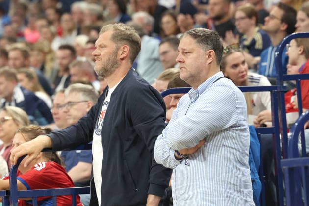 Handball, Opel Handball Bundesliga 2026–2027, Handball Sport Verein Hamburg vs. TVB Stuttgart, Sports Director Johannes Bitter (Hamburg), Philipp J. Müller, Partner and Member of the Supervisory Board, Barclays Arena Hamburg